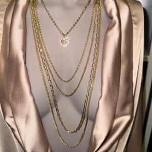 Authentic Gucci  / Charm with Vintage 5 Strand Gold plated Necklace